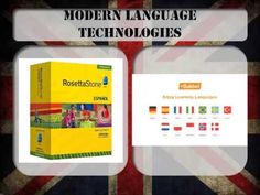 a box with the words modern language technologies on it and an image of a british flag