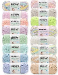 bernat cotton yarn in various colors