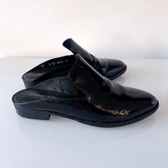 Size: 35 Eu Color: Black Material: Patent Leather Condition: Pre-Owned, Excellent Condition, Gently Worn Few Times, Rubber Soles Added Comes With Box And Dustbag Patent Leather Buckle Closure Slip-on Loafers, Robert Clergerie, Mule Clogs, Mules Shoes, Mule, Patent Leather, Clogs, Dust Bag, Size 4