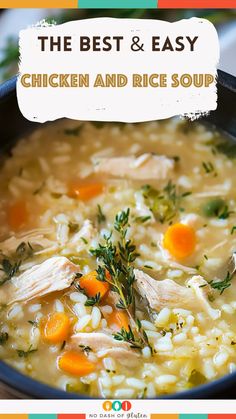 Chicken and Rice Soup Food Recipes For Dinner Families, Easy Chicken And Rice Soup, Chicken Soup Recipes Homemade, Food Recipes For Dinner, Easy Chicken And Rice, Rice Soup Recipes, Chicken Rice Soup, Easy Rice, Homemade Soup Recipe