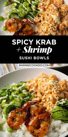 If you're craving a specialty sushi roll experience at home, this Spicy Crab (Kani) Salad Poke Sushi Bowl recipe with Shrimp and Avocado are just the thing. With a few quick components, these layered sushi bowls super easy and satisfying to make.