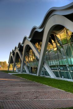 the building is designed to look like an abstract structure