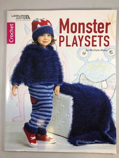 Leisure Arts Monster Playsets Crochet Pattern Book by Michele Maks Child Outfits NEW and unused (slight creasing at spine right where the word "crochet" is) Booklet includes patterns for the following: Furry Blanket Furry Hoodie Little Monster Blanket Little Monster Hat & Leggings Crochet Kids Blanket, Kids Sweater Pattern, Monster Hat, Watch Kids, Crochet Monsters, Unique Hats, Sharp Teeth, Leisure Arts, Crochet Books