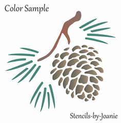 a pine cone with the word color sample on it