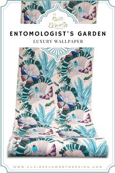 the front cover of an entomologistist's garden luxury wallpaper pattern