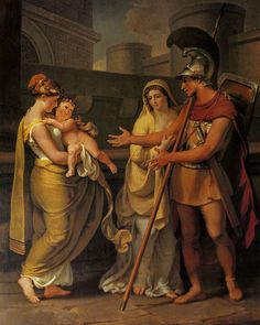 Hector's Departure from Andromache by Johann Heinrich Wilhelm Tischbein, 1812   The Iliad Greek Mythology Stories, Brothers Art, La Forge, Spanish Painters, Goddess Of Love, Modern Poster, Religious Art, Christian Art