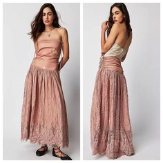 Free People Rosie Plains Convertible Lace Maxi Skirt/Dress New Without Tags; Couple Of Small Holes On The Back From Tag Fastener; Other Than That It Is In Excellent Condition Size S Retails $198 Fit: Slim Tube Bodice/Waistband With Billowy, A-Line Skirt Features: Floral Print At The Bodice, Eyelash Lace Skirt Overlay, Cinch Detailing At The Waist For Convertible Fit Effortlessly Transformed From A Midi Dress To Maxi Skirt With The Adjustable Waistband, This Style Is The Perfect 2-In-1 Look. 100% Lace Maxi Skirt, Maxi Lace Skirt, Maxi Skirt Dress, Adjustable Waistband, Lace Maxi, Skirt Dress, A Line Skirt, A Line Skirts, Lace Skirt