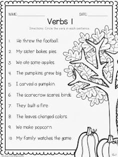 a worksheet for thanksgiving with pumpkins and leaves