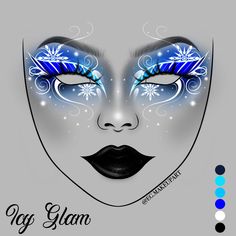 If you recreate this look please tag me on Instagram ❄️ #chrismas #facechart #egmakeupart #makeupideas #makeupinpso #christmasmakeup #xmasideas #chrismas #icy #icymakeup Christmas Creative Makeup, Makeup Animation, Makeup Chart, Bride Eye Makeup, Catwalk Makeup, Drawing Makeup