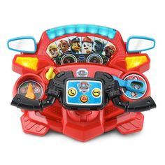 the paw patrol vehicle is on display with its lights and sound activated wheels, which can be used as a toy for children to play