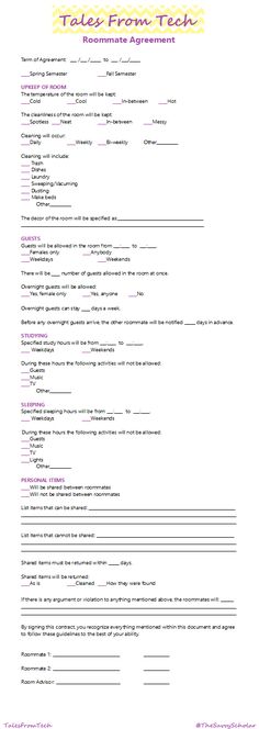 a printable table from tech form sheet