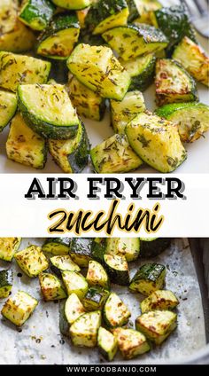 air fryer zucchini on a baking sheet