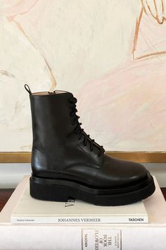 Lug Sole Platform Boot - Black Leather - Emerson Fry Shoe Factory, Emerson Fry, Black Platform Boots, Capsule Outfits, Lug Sole, Black Leather Boots, Platform Boots, Dr. Martens Boots, Beautiful Shoes