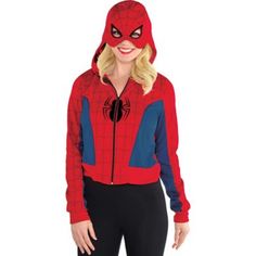 Spider-Girl Hoodie Spider Symbol, Spider Man Costume, Girl Hoodie, Spider Girl, Party Goods, Black Spider, Party City, Hoodie Girl, Mens Costumes