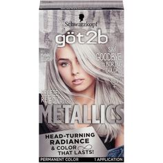 Never Used/Opened Got2b Metallic Gray Boxed Hair Dye Kit Metallic Silver Hair, Got2b Metallics, Metallic Hair Color, Ash Gray Hair Color, Ash Grey Hair, Silver Hair Dye, Schwarzkopf Hair Color, Schwarzkopf Got2b, Grey Hair Dye