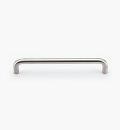 a stainless steel handle on a white background