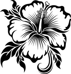 a black and white drawing of a flower