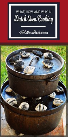 what, how and why in dutch oven cooking with text overlay that reads what, how, and why in dutch oven cooking