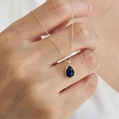 "This 14K Gold Pear Cut Sapphire Necklace is designed carefully to brighten your neck. It is suitable for everyday use as well as for your special days. Can be a perfect gift with its stylish and ambitious look. 14K Gold Sapphire Necklace, September Birthstone, Pear Cut Blue Gemstone Necklace, Minimalist Teardrop Sapphire Charm, Birthstone Necklace, Anniversary Gift, Birthday Gift, Christmas Gift, Handmade Jewelry, Dainty Sapphire Necklace, Thanksgiving Gift ITEM DETAILS: Material: 14K Solid Gol Sapphire Pear-shaped Gemstone Necklace, Pear Shaped Sapphire Necklace For Gift, Pear Shaped Sapphire Necklace As Gift, Pear-shaped Sapphire Necklace Gift, Sapphire Teardrop Necklace For Gift, Teardrop Sapphire Birthstone Necklace, Teardrop Sapphire Necklace, Sapphire Teardrop Pendant Birthstone Necklace, Gold Sapphire Necklace