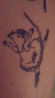 a tattoo with a rat on it's back