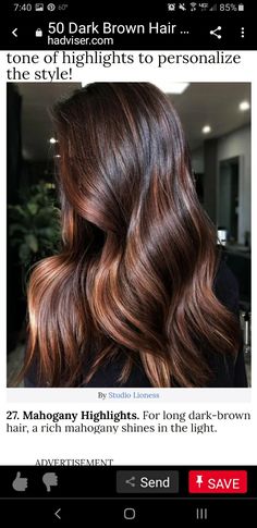 Hair Color Cherry Coke, Cherry Coke Hair, Copper Balayage Brunette, Bronze Hair