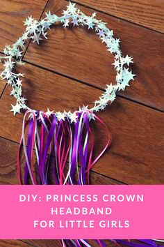 DIY: Princess Crown Headband for Little Girls Diy Princess Crown, Princess Crown Drawing, Princess Crown Cake, Diy Birthday Crown, Ribbon Crown, Couronne Diy, Mommy Diy, Princess Crafts, Crown Template