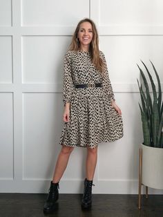 Combat Boots Outfits: 4 Ways to Style Combat Boots | Merrick's Art Dresses And Belts Outfit, Combat Boot Outfits Office, Combat Boot Outfits Dress, Combat Boot With Dress, Belted Dress Outfit Winter, Dress And Belt Outfit, Combat Boots Office Outfit, Belt With Dress Outfit, Boot Dress Outfit