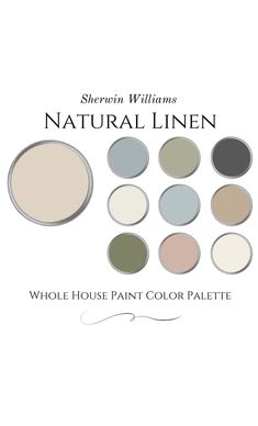 the color palette for sheryln williams's natural linen, which is available in various