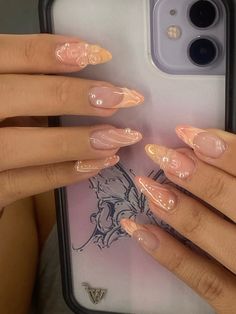 Nail art, 3D nails, french tips, gel, pearly Gel X Nails 3d Art, 3d Nail Inspiration, 3 D Gel Nail Art, 3d Gel Manicure, Simple 3d Gel Nails, Gel X Nails 3d, Gel X 3d Nails, 3d Gel X Nails, Simple 3d Nail Designs