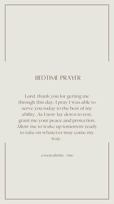 a white sheet with the words bedtime prayer on it