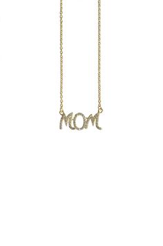 "IMPORTANT!! PLEASE LEAVE YOUR TELEPHONE NUMBER AS A NOTE AT CHECKOUT AS IT'S REQUIRED BY DHL IN ORDER TO BE ABLE TO CONTACT YOU AND SCHEDULE DELIVERY! * 24k gold filled MOM necklace featuring clear CZ stones * All the metallic parts are 24k gold filled (chain, charm, clasp & spring ring) * Length : 16\" (comes with a 1.5\" chain extension so you can adjust the length yourself) * The perfect gift for any Mom! * All of our items come beautifully gift wrapped, perfect as a gift to anyone! * Fo Personalized Cubic Zirconia Necklace For Mother's Day, Name Necklace With Adjustable Chain As Gift For Mom, Gold Plated Charm Necklaces For Mother's Day, Gold Plated Charm Necklace For Mother's Day, Everyday Gold Plated Charm Necklaces For Mother's Day, Mother's Day Gold Cubic Zirconia Charm Necklaces, Mother's Day Gold Plated Charm Necklace With Adjustable Chain, Mother's Day Gold Plated Name Necklace Pendant, Mother's Day Gold Plated Name Pendant Necklace