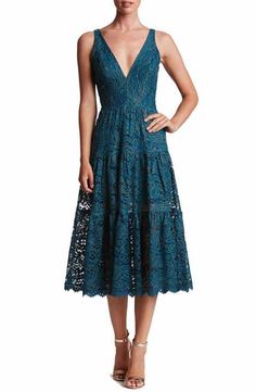 Dress the Population Madelyn Midi Dress Teal Dress Outfit, Teal Lace Dress, Outfit Wedding, Next Dresses, Teal Dress, Wedding Guest Dresses, Dress The Population, Feminine Dress, Luxury Dress