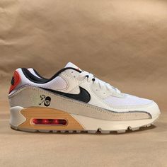 The Classic Am90 Gets An Update With Fresh Materials And Graphics. Originally Designed For Performance Running, The Visible Max Air Unit In The Heel Adds Unbelievable Cushioning. Low-Top Profile Combined With A Padded Collar For A Sleek Look That Feels Soft And Comfortable. Stitched Fabric Overlays And Molded Accents Add Durability, Comfort And The Iconic '90s Look You Love. Foam Midsole. Classic Rubber Waffle Outsole For Traction, Durability And Heritage Style. Dv3335-100. New W/O Box. Nike Air Max 90 Se, Nike Air Max 90s, Air Max 90s, Iconic 90s, 90s Looks, Heritage Fashion, Nike Air Max 90, Sleek Look, White Nikes