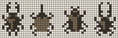 a cross stitch pattern with brown and white bottles on the front, in shades of gray