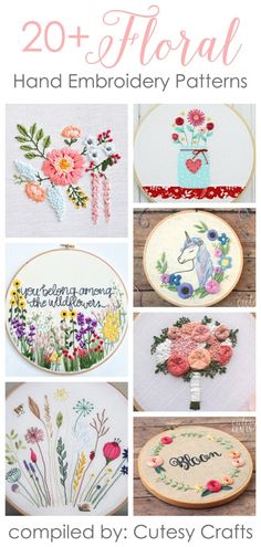 20 + floral hand embroidery patterns