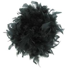 a black feather ball on a white background