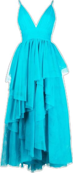 Tulle Dress Blue, Tiered Tulle Dress, Tulle Dress, Alice Olivia, Dress Blue, Blue Dresses, V Neck, Blue