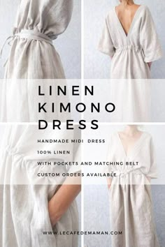 the linen kimono dress sewing pattern with instructions