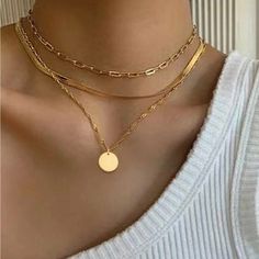 Material: Gold Plated Stainless Steel Length: 17.7" Tarnish Free Hypoallergenic Top Rated Seller Quick Shipper Open To Offers 400+ Listings Sold Stackable Necklaces, Stacked Necklaces, Layered Necklace Set, Multi Layer Necklace, Gold Jewelry Simple, Gold Jewelry Necklace, Gold Necklace Set, Pendent Necklace