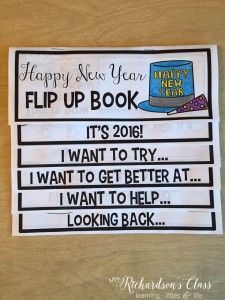 a sign that says happy new year flip up book it's 2016 i want to get better at i want to help looking back