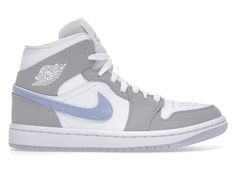 Jordan 1 Mid Wolf Grey Aluminum (W) - BQ6472-105 Jordan 1 Mid Wolf Grey, Air Jordan 1 Mid Grey, Wolf Grey Jordans, Jordan 1 Mid Women, Baskets Jordans, Jordan 1 Mid White, Grey Jordans, Jordan Sneaker, Jordan Shoes Girls