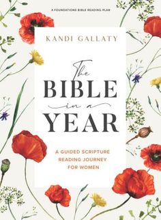 the bible in a year book cover with flowers