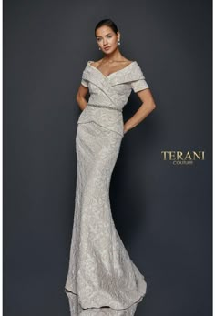 Formal Long Dress, Simple Gowns, Long Formal Gowns, Mother Of The Bride Gown, Groom Dresses, Terani Couture, Long Evening Gowns, Bride Gowns, Elegant Dresses Long