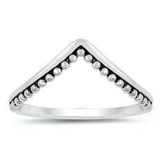 High Point Chevron Bali Bead Stacking Ring .925 Sterling Silver Band Jewelry Female Male Size 8 All our silver jewelry is crafted from .925 silver also commonly referred to as sterling silver. Sterling silver is the standard for beautiful high-quality silver jewelry and can not be replicated by lower priced silver plated jewelry. It is 92.5% pure silver, mixed with alloys to add strength and durability to stand the test of time. We promise superior service which includes fast shipping, great com Beaded Stacking Rings, V Ring, Chevron Ring, Band Jewelry, Silver Plated Jewelry, Sterling Silver Bands, High Point, Stacking Ring, Stacking Rings