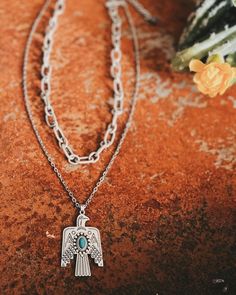 18 Thunderbird Turquoise Necklace | gussieduponline Fly High, Chain Links, Sterling Jewelry, Wedge Heel Sandals, Glitz And Glam, Long Pendant, Accessories Rings, Free Spirit, Ring Bracelet