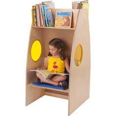 Give Kids A Cozy Place To Read This comfortable reading area has book storage above and on the back of the unit and a cozy bench on the front ItA s the perfect place for students to snuggle inside to read in peace Made of durable birch laminate with a safe nontoxic natural UV finish that wonA t yellow itA ll stand up to years of classroom use Assembly required Reading Hideaway, Reading Center, Children Reading, Stoney Creek, Easy Wood, Easy Wood Projects, Reading Centers, Beige Cushions, Book Storage