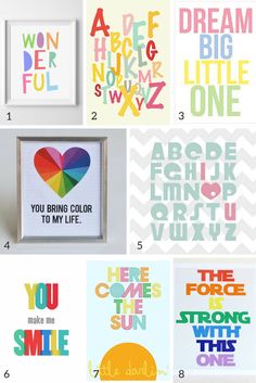 six different posters with the words you are my sunshine and other things to be drawn on them