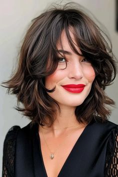 French Cut: 59+ charmante Stile für jede Frau - hairtastic.de French Brunette Hair, Wavy Long Bob Hairstyles, Long French Bob, French Chignon, French Haircut, 50 Hairstyles, French Bob, Graduation Makeup