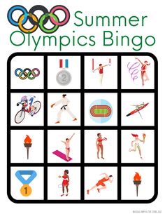 an olympic poster with the symbols for each country's games and their names on it