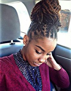 Loc bun Deadlocks Hairstyles, Ponytail Locs, Loc Ponytail, Loc Goals, Dread Hair, Loc Inspiration, Loc Hairstyles